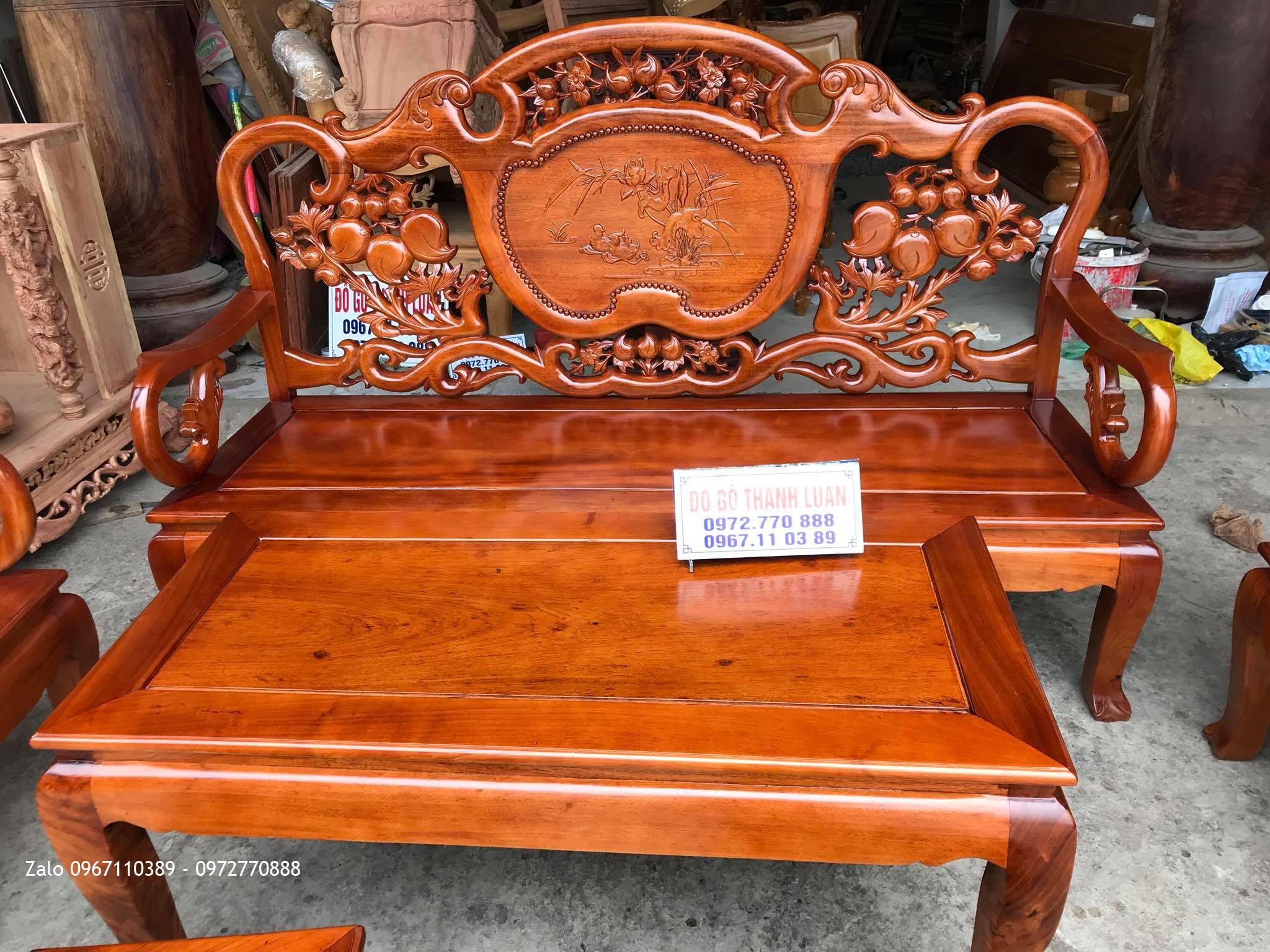 Bộ Ghế chuông Đào Gỗ Gụ. Khách Thái Bình