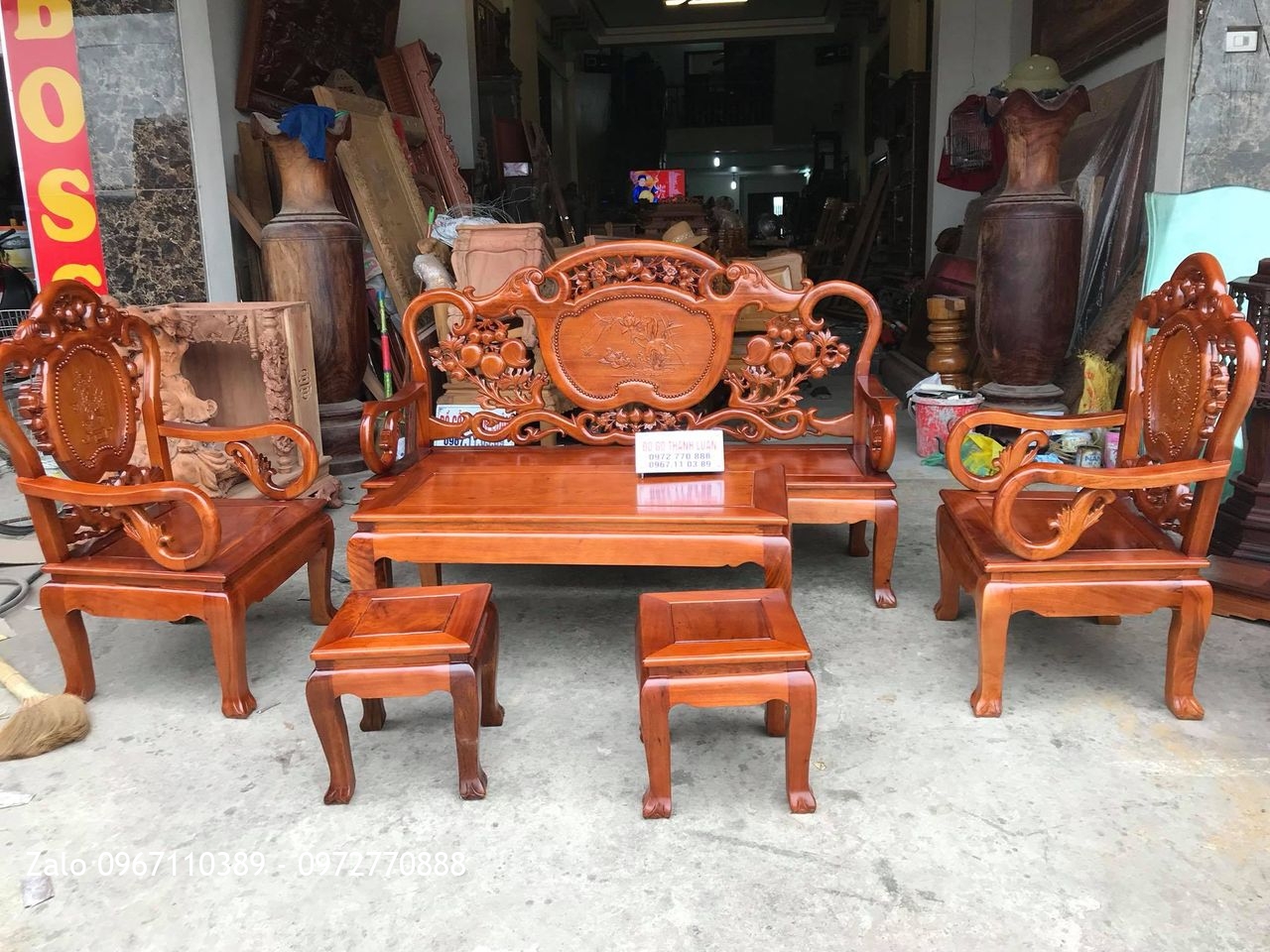 Bộ Ghế chuông Đào Gỗ Gụ. Khách Thái Bình