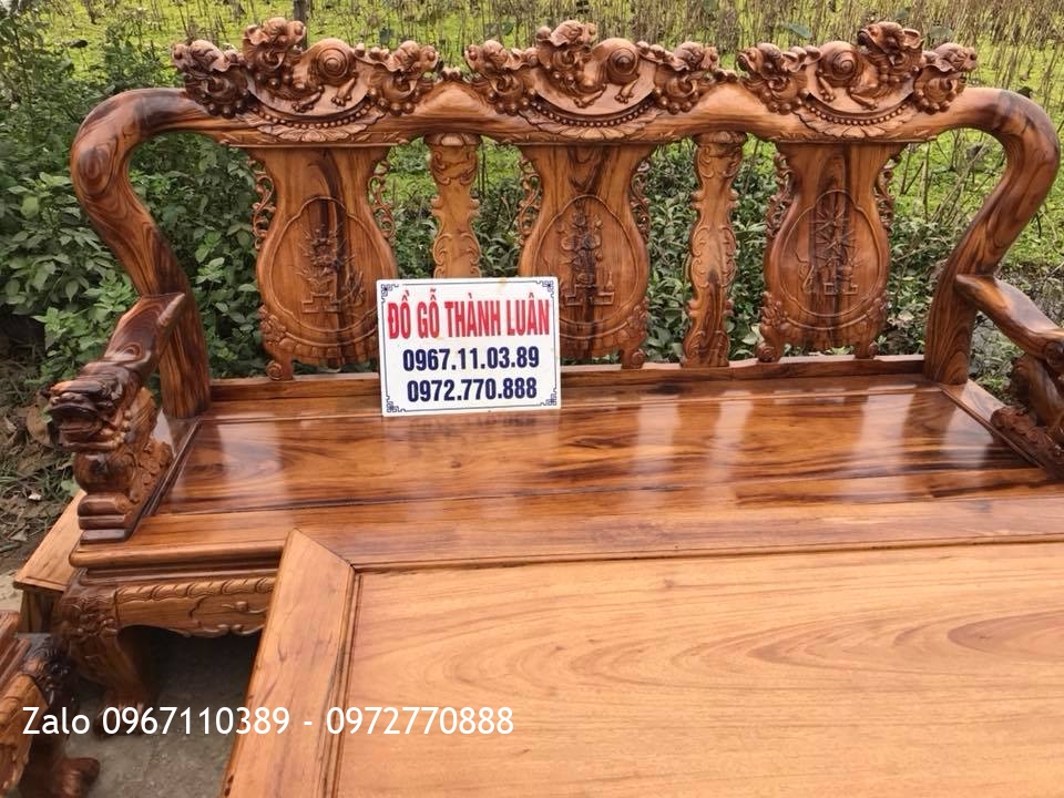 Bộ Minh Quốc Nghê Gỗ Gụ Ta Quảng Bình C10 6 Món.