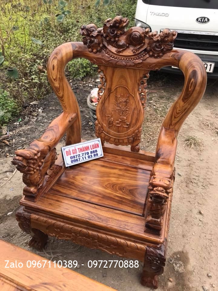 Bộ Minh Quốc Nghê Gỗ Gụ Ta Quảng Bình C10 6 Món.