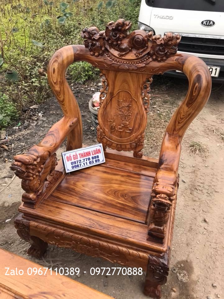 Bộ Minh Quốc Nghê Gỗ Gụ Ta Quảng Bình C10 6 Món.