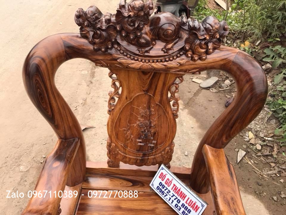 Bộ Minh Quốc Nghê Gỗ Gụ Ta Quảng Bình C10 6 Món.,