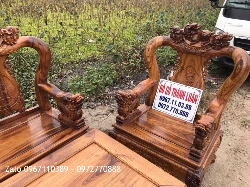 Bộ Minh Quốc Nghê Gỗ Gụ Ta Quảng Bình C10 6 Món.,