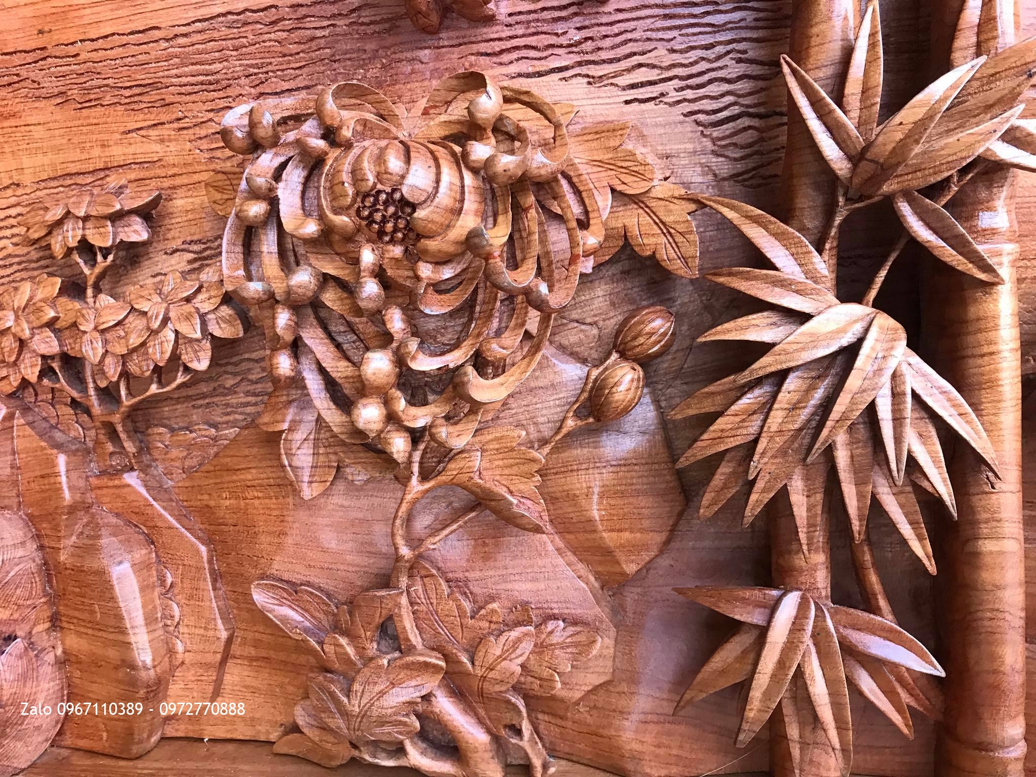 Tranh Bốn Mùa,Sơn Thuỷ Hữu Tình Gỗ Hương Đá.,