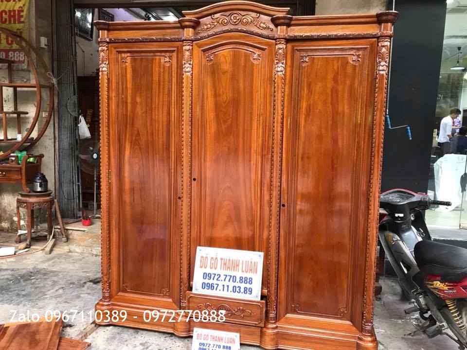 Tủ Áo 3 Buồng 3 Cánh Gỗ Gụ. Khách Hải Phòng,.