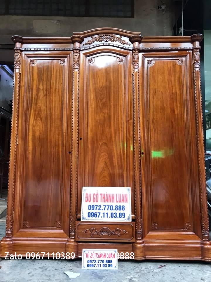 Tủ Áo 3 Buồng 3 Cánh Gỗ Gụ. Khách Hải Phòng,.