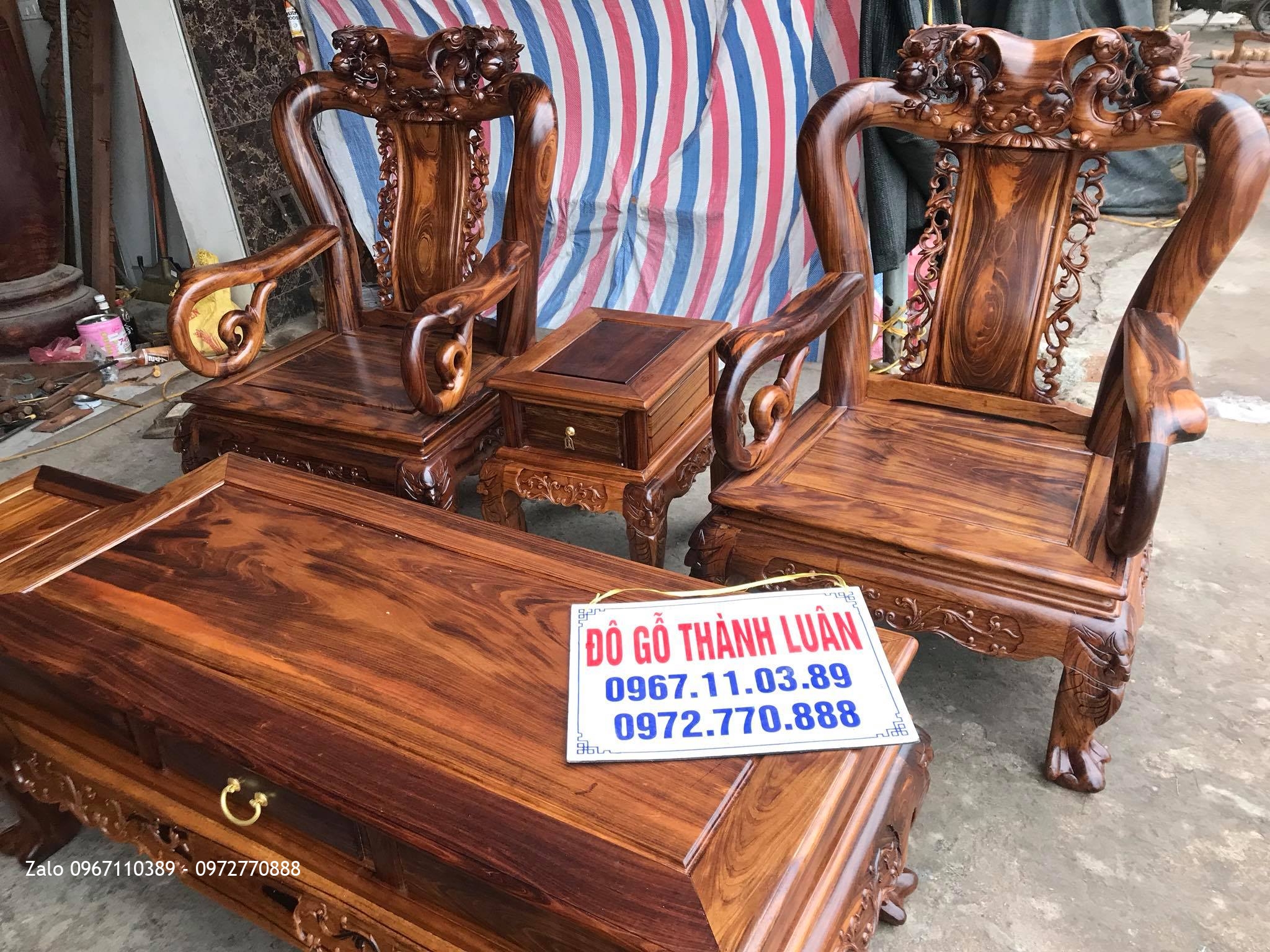 Bộ Ghế Gỗ Gụ Ta Quảng Bình GTC10-VIP 7,