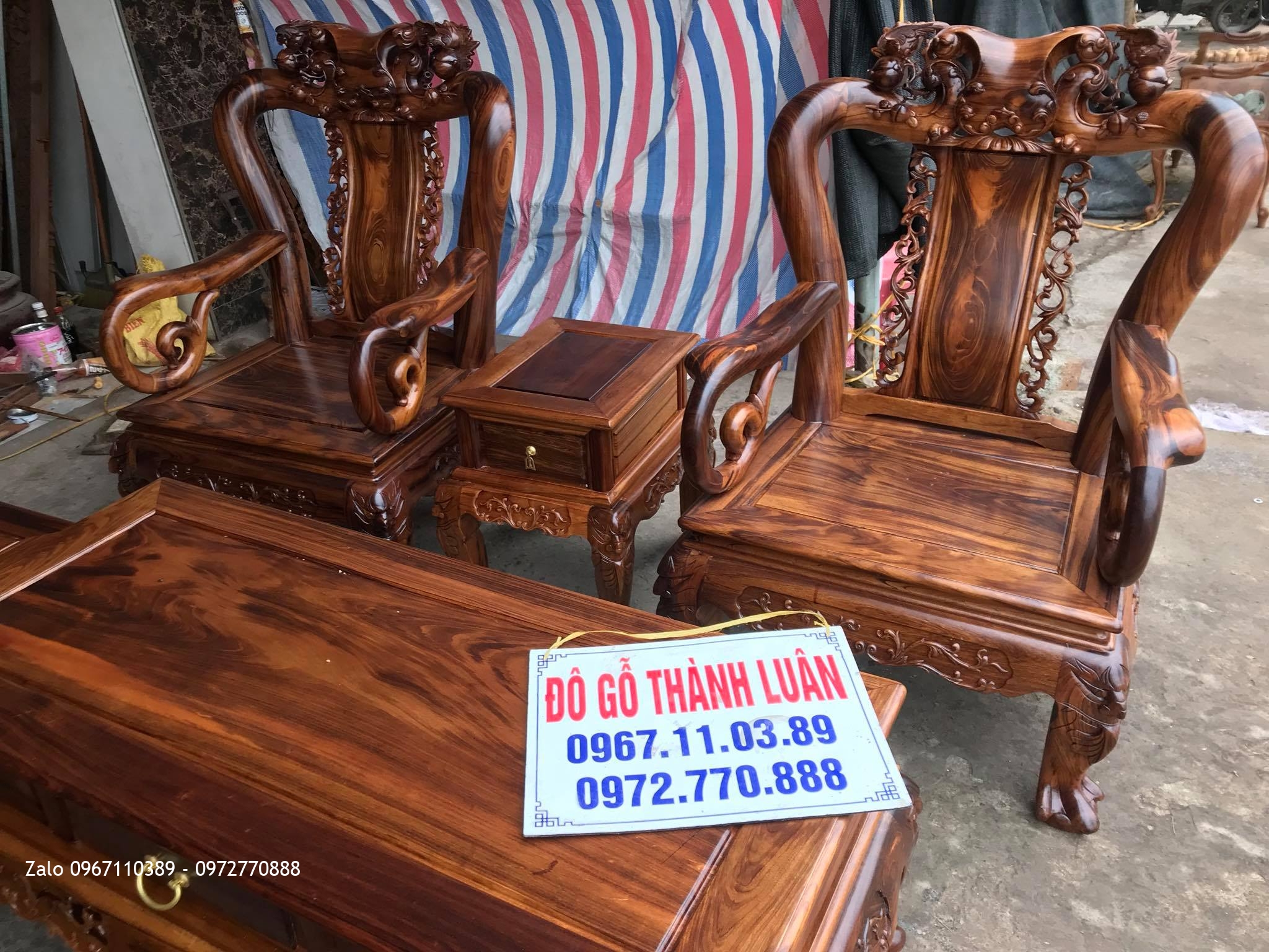 Bộ Ghế Gỗ Gụ Ta Quảng Bình GTC10-VIP 7,