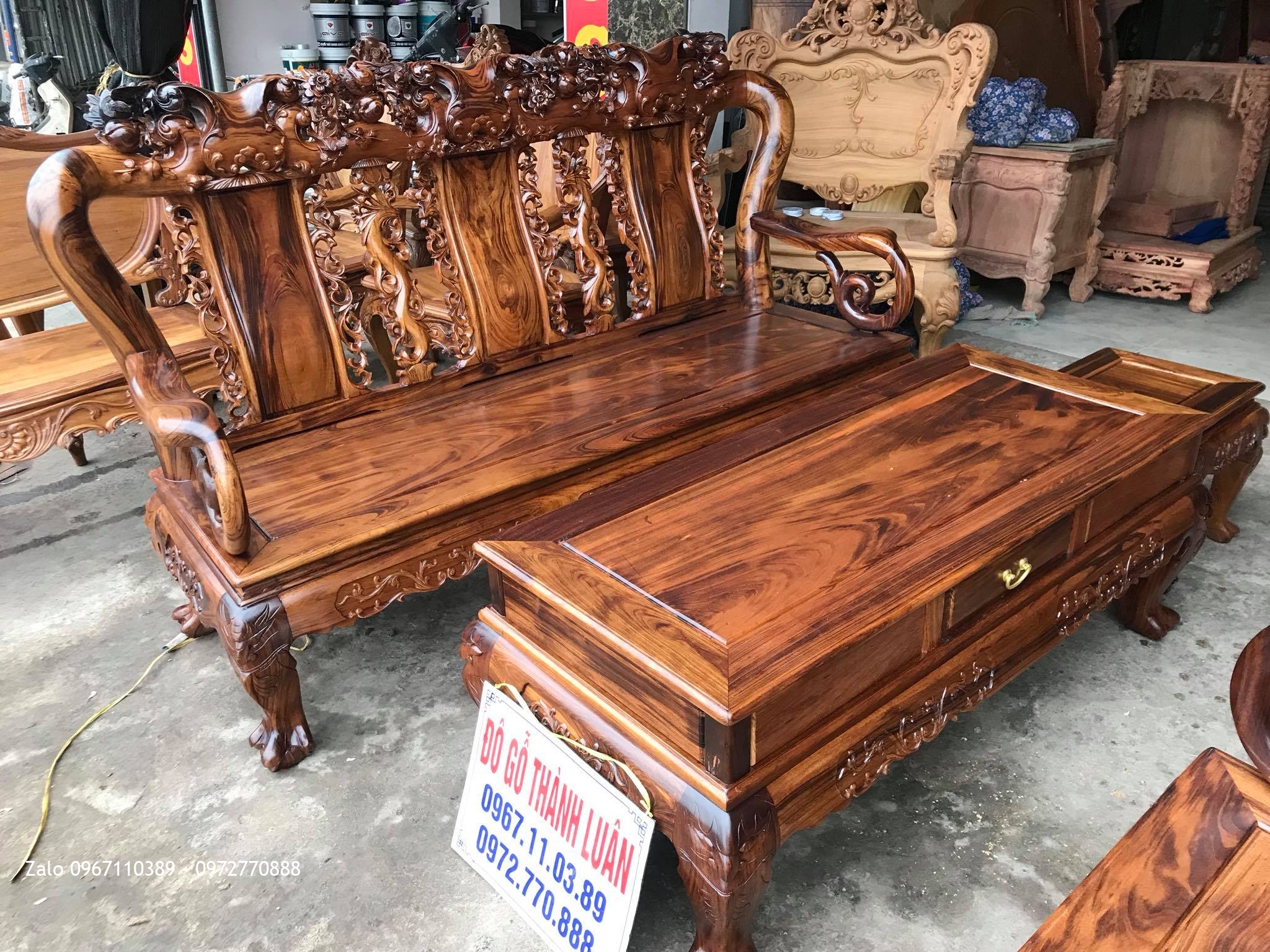 Bộ Ghế Gỗ Gụ Ta Quảng Bình GTC10-VIP 7.