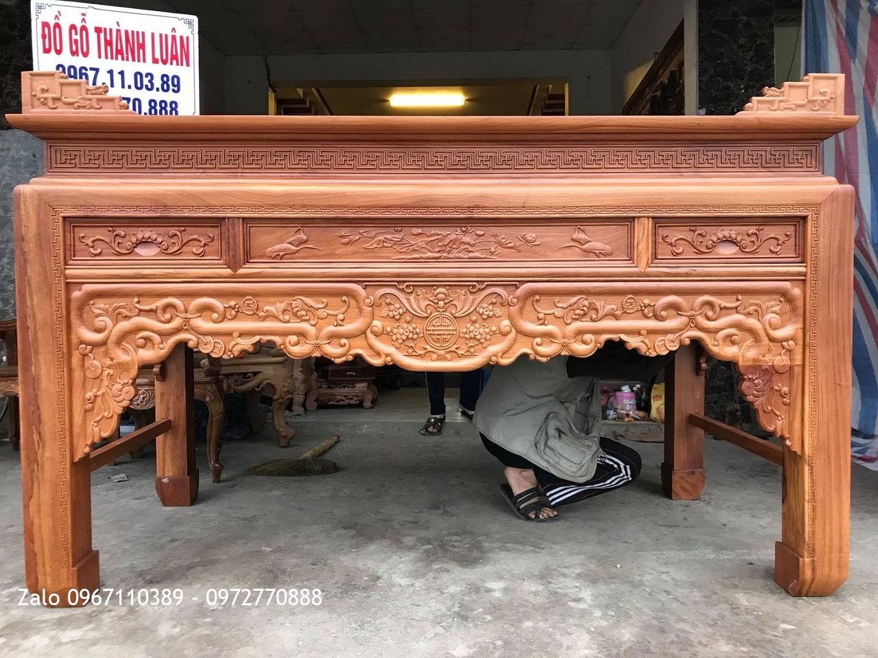 Bàn Thờ ( Án Giang) Triện Phúc Thọ Gỗ Gõ Đỏ 2m17 x 1m07 x 1m27