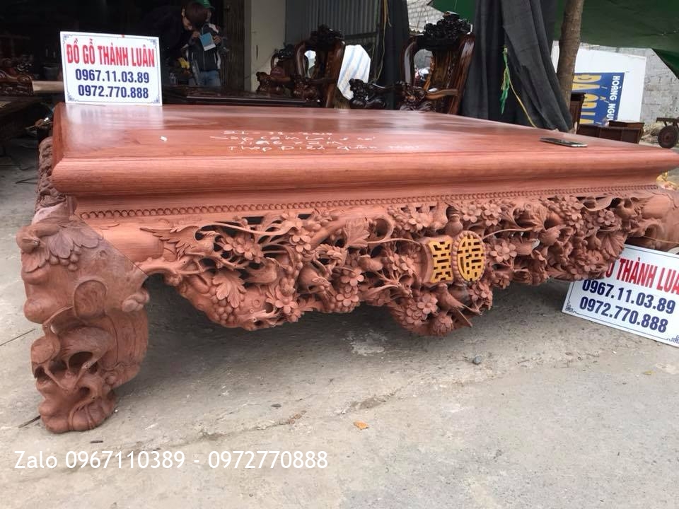 Sập Thập Điểu Quần Mai Gỗ Cẩm Mặt 1 Lá Chọn Vân