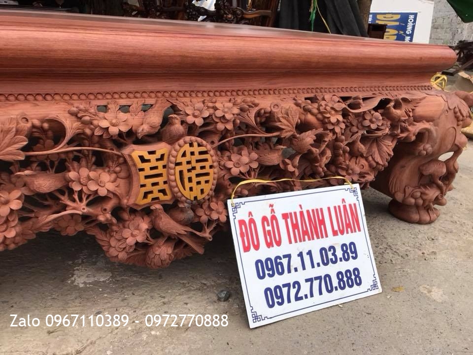 Sập Thập Điểu Quần Mai Gỗ Cẩm Mặt 1 Lá Chọn Vân,,