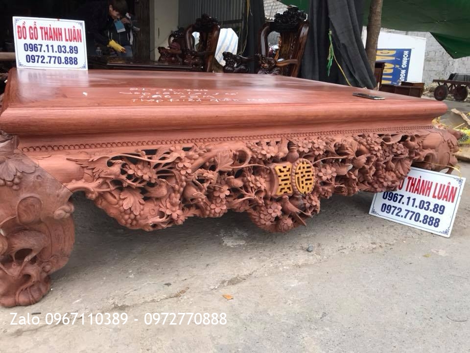 Sập Thập Điểu Quần Mai Gỗ Cẩm Mặt 1 Lá Chọn Vân.