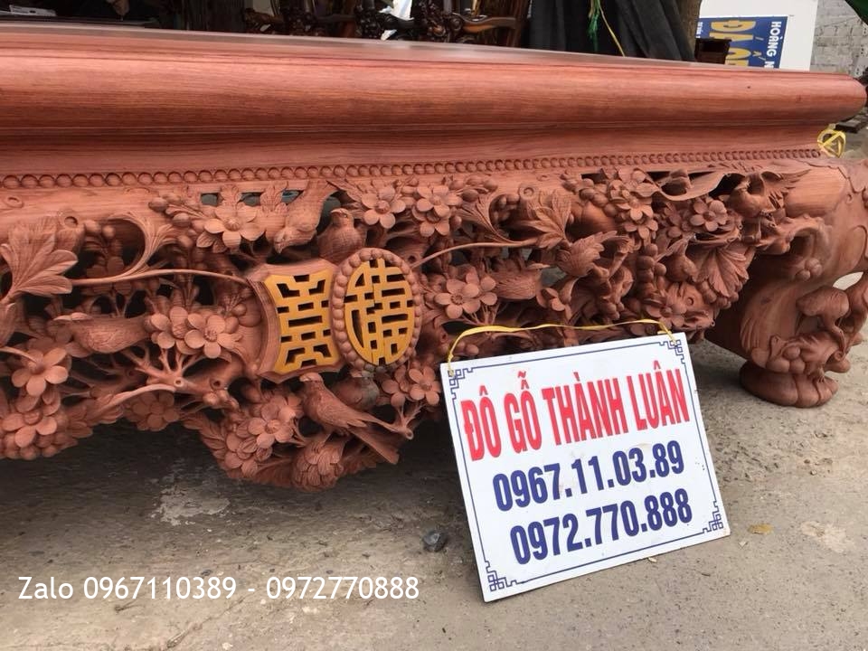 Sập Thập Điểu Quần Mai Gỗ Cẩm Mặt 1 Lá Chọn Vân..