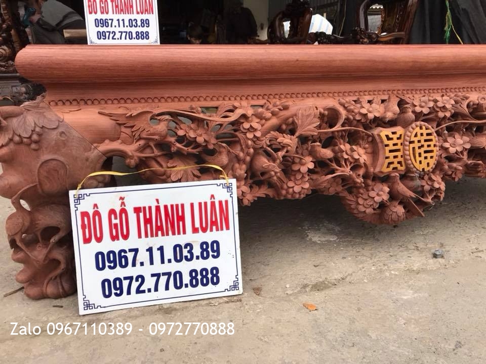 Sập Thập Điểu Quần Mai Gỗ Cẩm Mặt 1 Lá Chọn Vân: