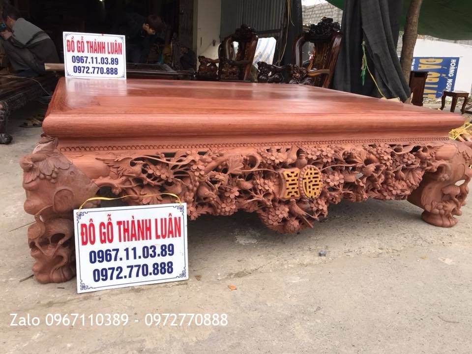 Sập Thập Điểu Quần Mai Gỗ Cẩm Mặt 1 Lá Chọn Vân:.