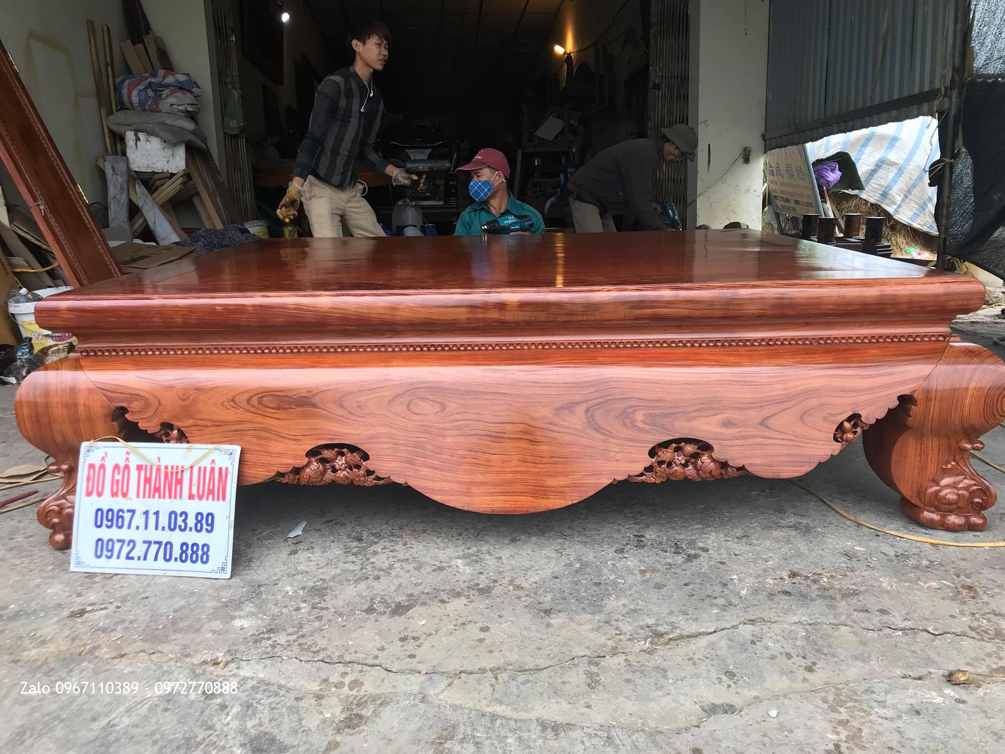 Sập Cẩm Lai Mặt 1 Lá Vân Đặc Sắc.c Chiến Hưng Yên.