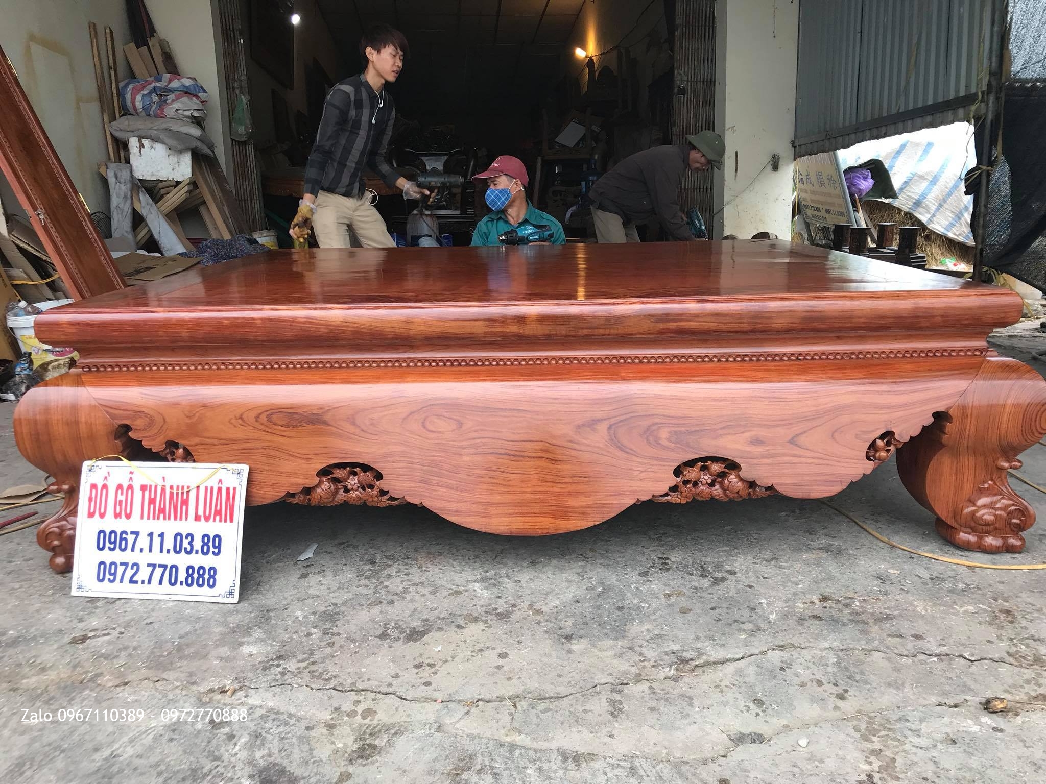 Sập Cẩm Lai Mặt 1 Lá Vân Đặc Sắc.c Chiến Hưng Yên