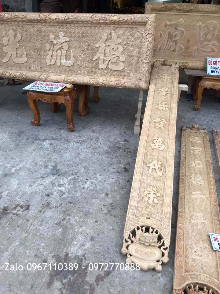 Bộ Hoành Phi Câu Đối Gỗ Gụ. Khách Nghệ An,.
