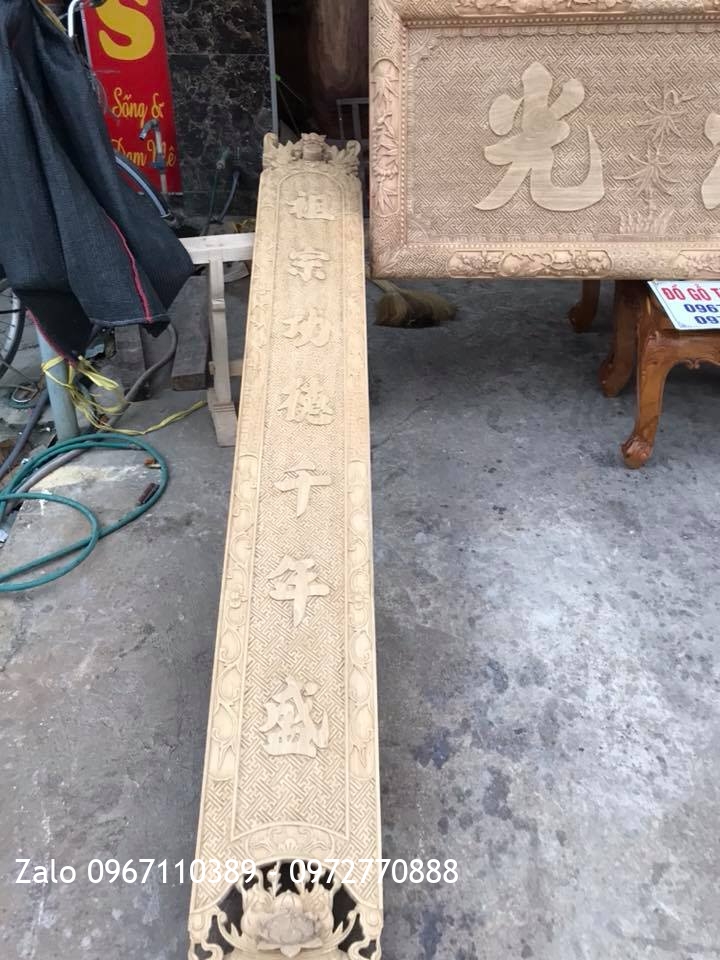 Bộ Hoành Phi Câu Đối Gỗ Gụ. Khách Nghệ An.