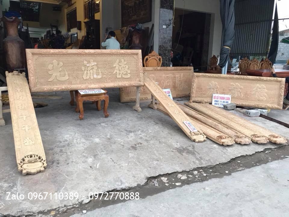 Bộ Hoành Phi Câu Đối Gỗ Gụ. Khách Nghệ An::.