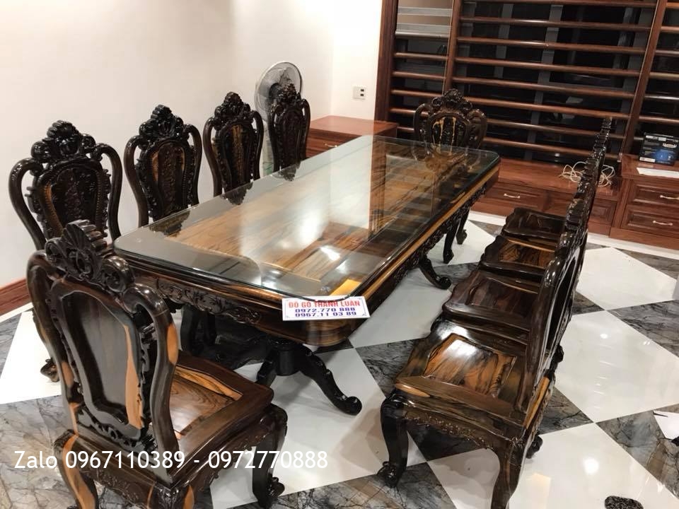 Bộ Minh Quốc Nghê Gỗ Mun Và Bộ Ghế Ăn Gỗ Mun. Chú Hùng Hải Phòng
