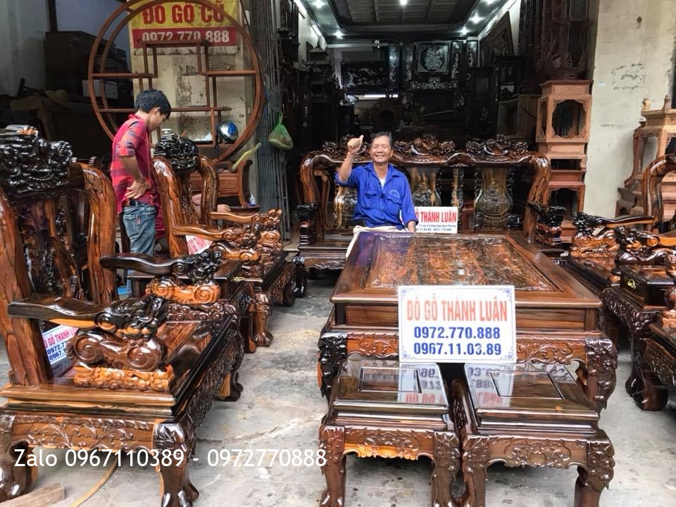 Bộ Minh Quốc Nghê Gỗ Mun Và Bộ Ghế Ăn Gỗ Mun. Chú Hùng Hải Phòng,,