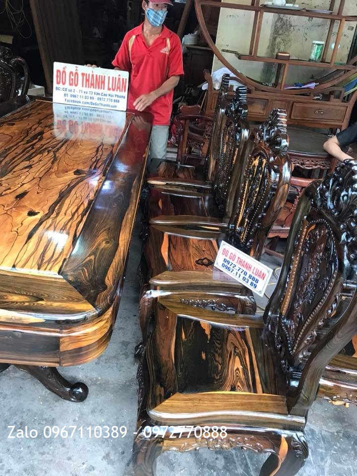 Bộ Minh Quốc Nghê Gỗ Mun Và Bộ Ghế Ăn Gỗ Mun. Chú Hùng Hải Phòng,.