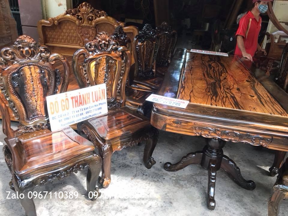 Bộ Minh Quốc Nghê Gỗ Mun Và Bộ Ghế Ăn Gỗ Mun. Chú Hùng Hải Phòng.,