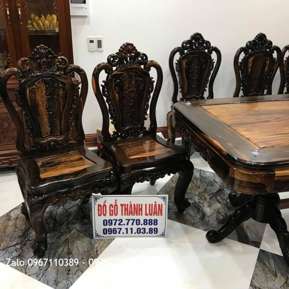 Bộ Minh Quốc Nghê Gỗ Mun Và Bộ Ghế Ăn Gỗ Mun. Chú Hùng Hải Phòng..