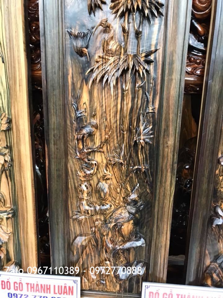 Bộ Tranh Tứ Quý Gỗ Mun Hoa:.