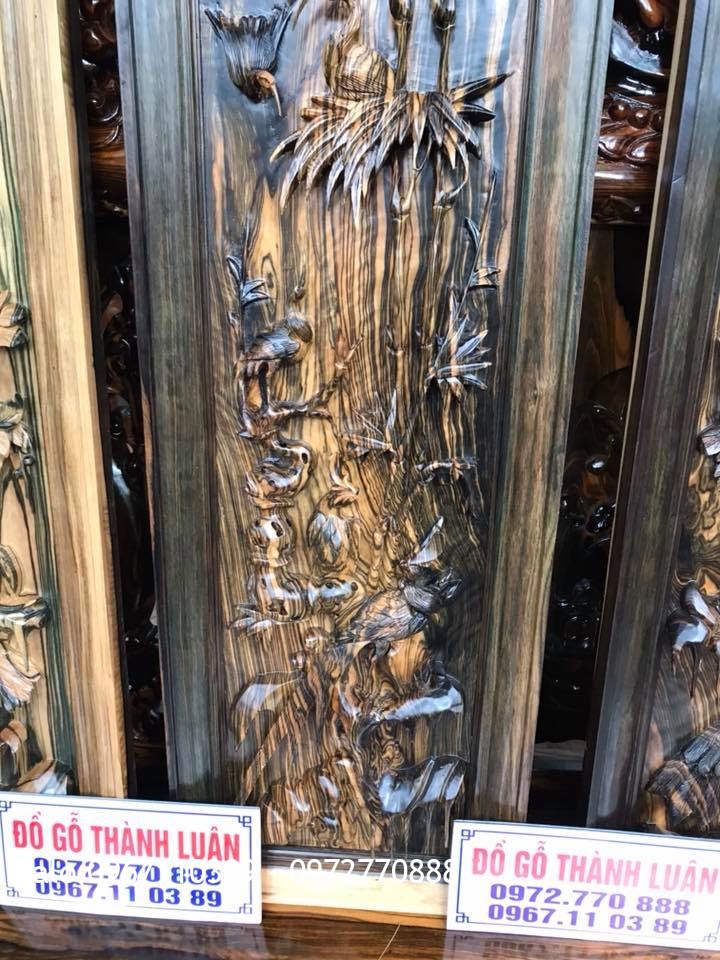 Bộ Tranh Tứ Quý Gỗ Mun Hoa:.