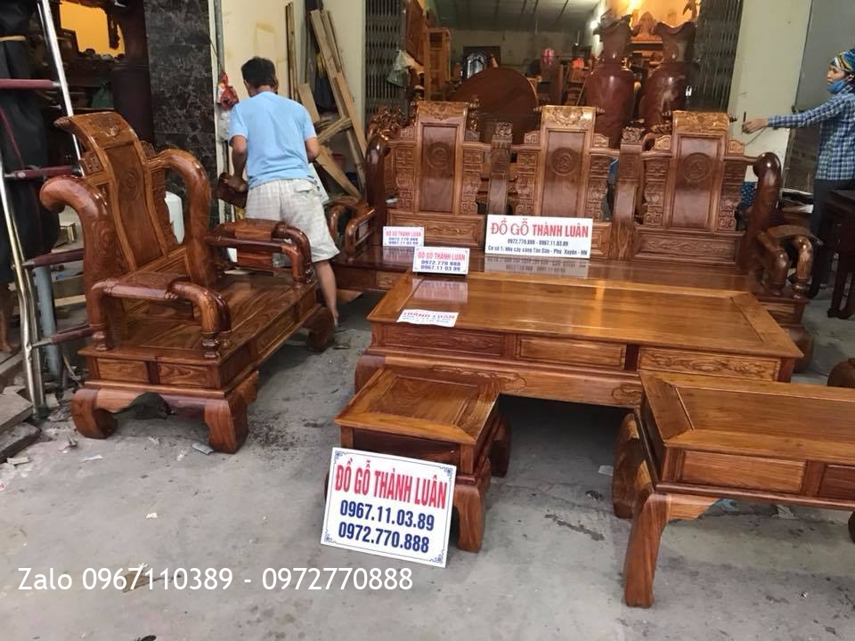 Bộ Tần Thủy Hoàng Gỗ Hương Vân Đỏ Nam Phi Cột 12. Chị Hoà Quảng Ninh,.