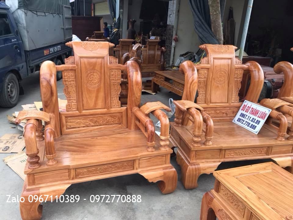 Bộ Tần Thủy Hoàng Gỗ Gõ Đỏ Nam Phi Cột 14 Gồm 12 món. Khách Daklak