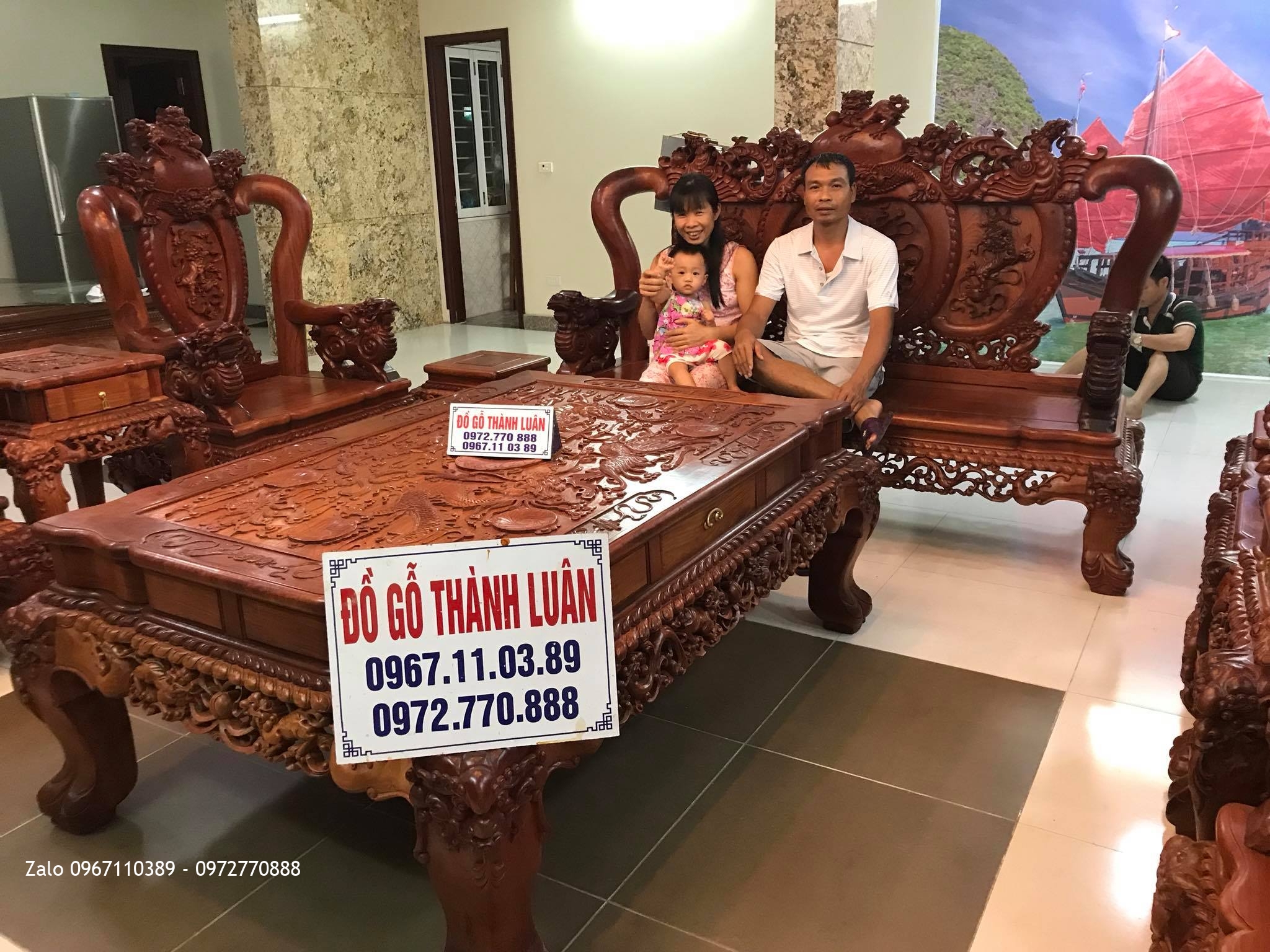 Bộ Ghế Nghê Bảo Đỉnh Gỗ Hương Đỏ Lào Khủng. A YẾN Tây Hồ HN:.