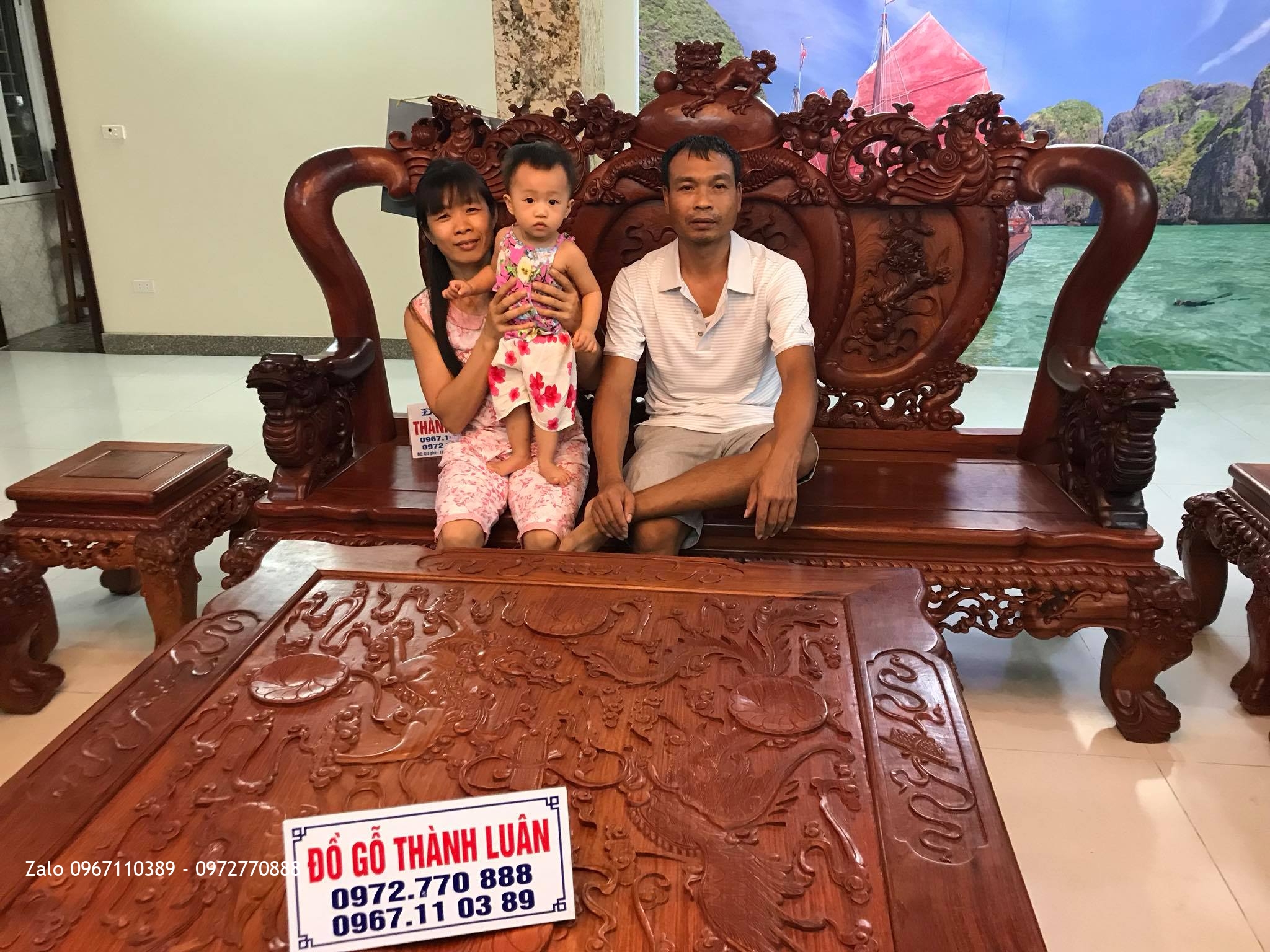 Bộ Ghế Nghê Bảo Đỉnh Gỗ Hương Đỏ Lào Khủng. A YẾN Tây Hồ HN:.