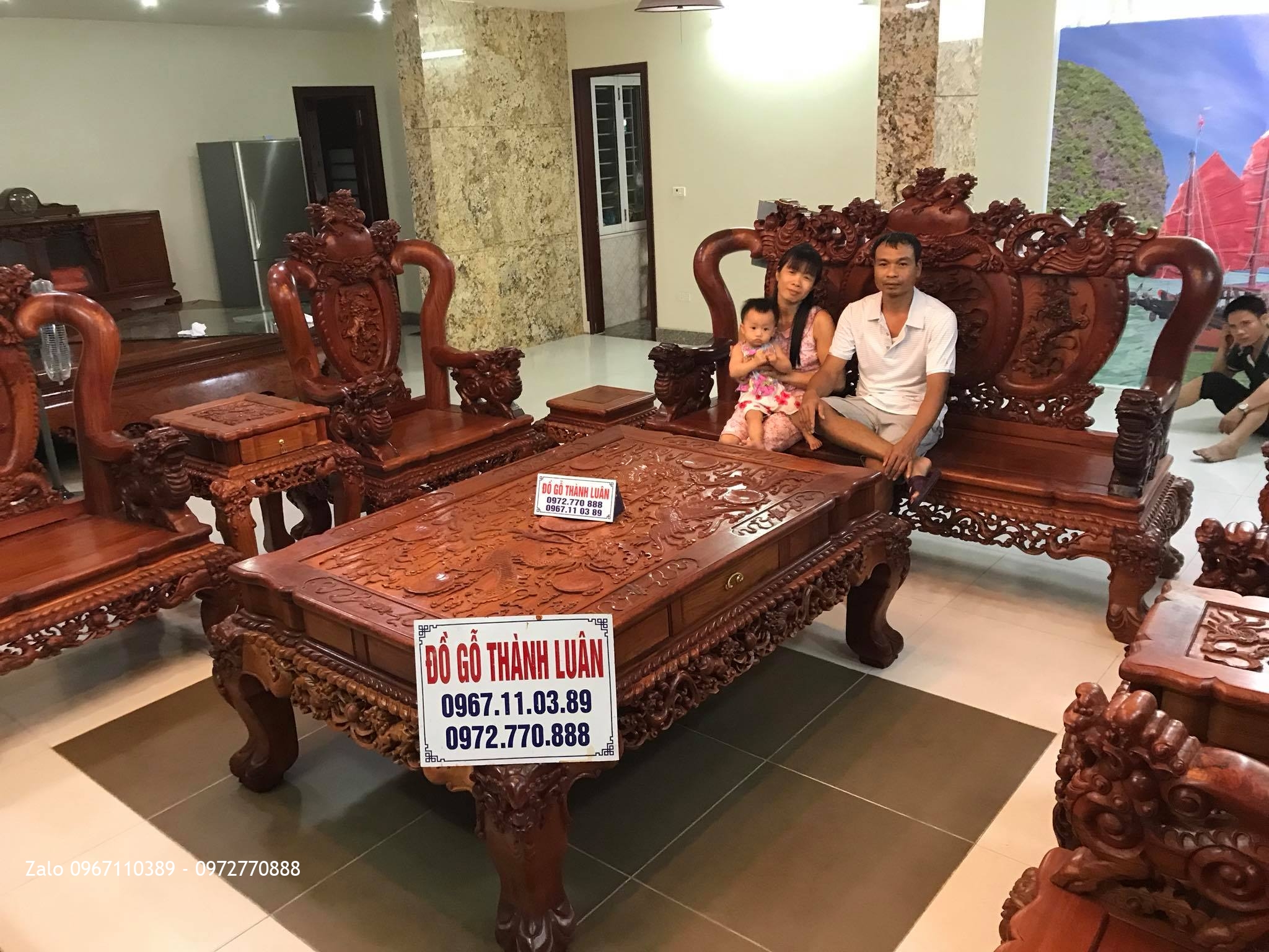 Bộ Ghế Nghê Bảo Đỉnh Gỗ Hương Đỏ Lào Khủng. A YẾN Tây Hồ HN::