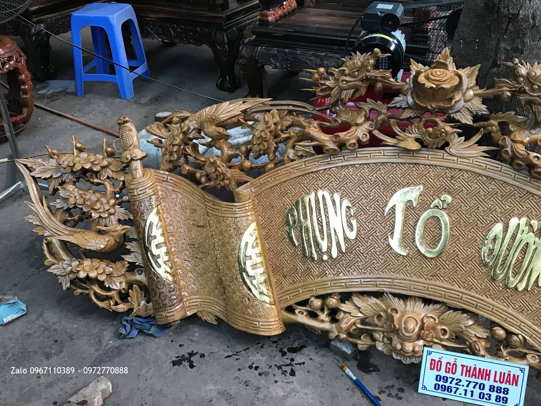 Cuốn Thư Gỗ Gụ Dài 2m37. Chú Cường Trại Chuối Hải Phòng.