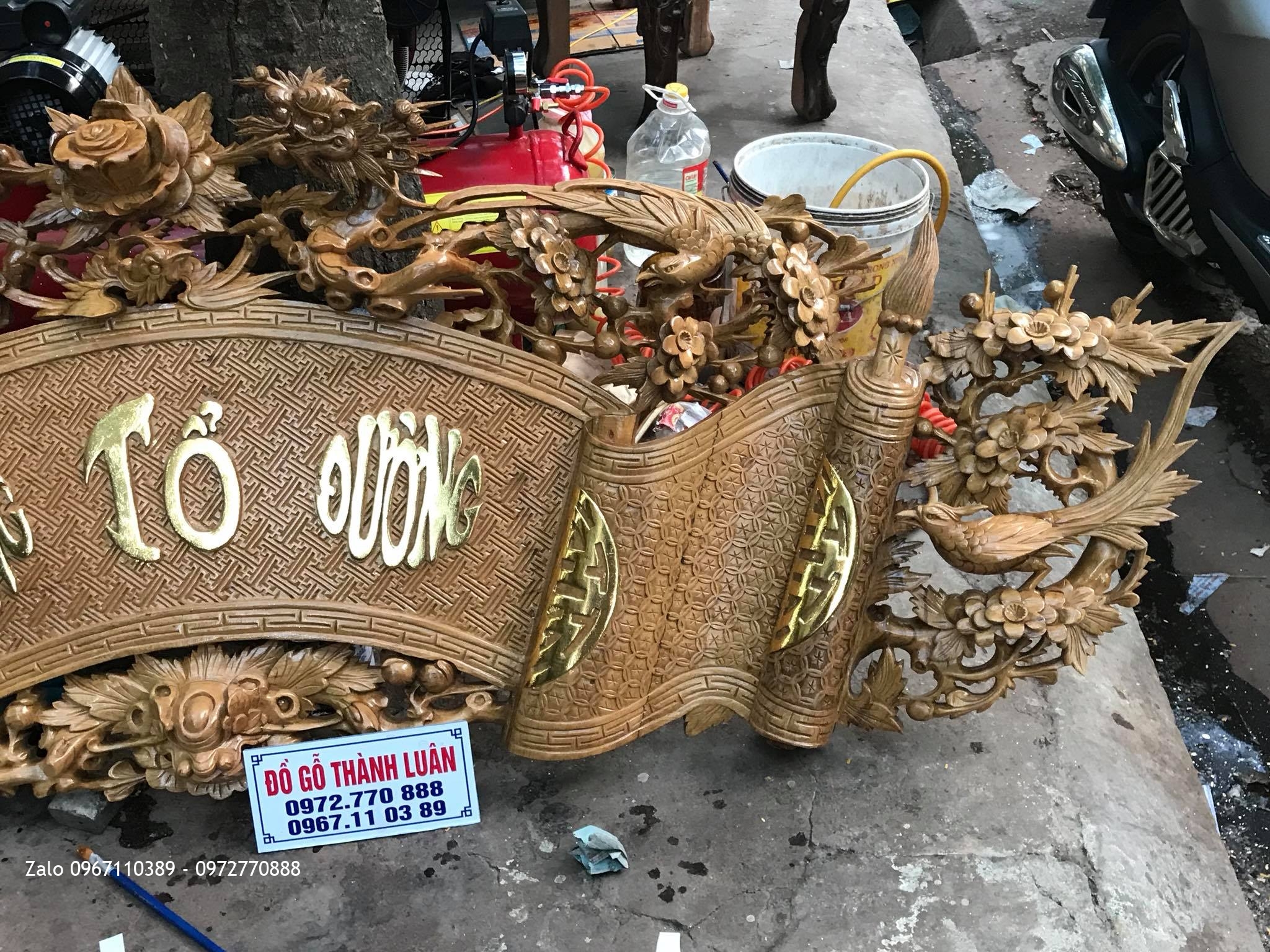 Cuốn Thư Gỗ Gụ Dài 2m37. Chú Cường Trại Chuối Hải Phòng.