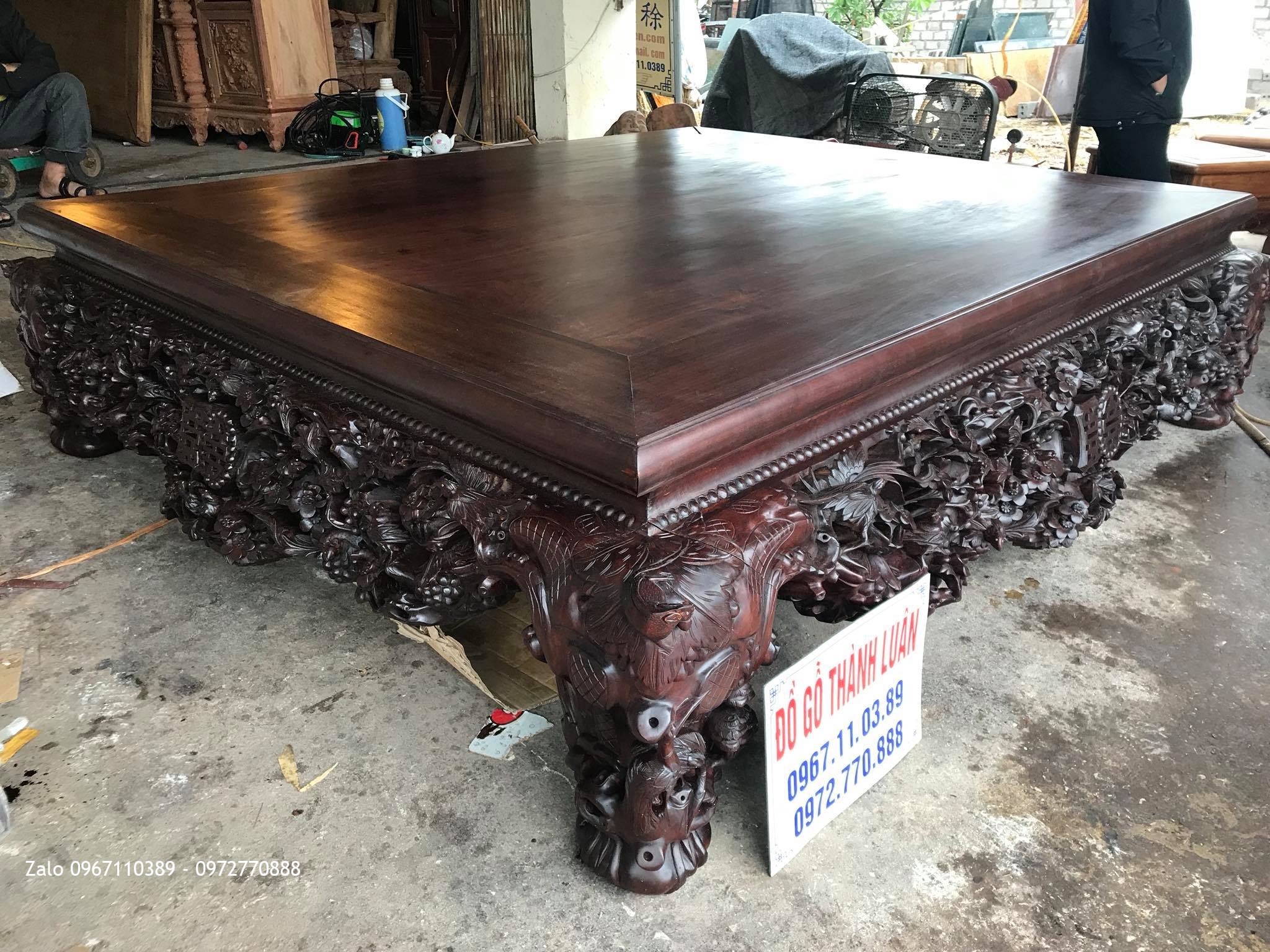 Sập Thập Điểu Quần Mai Gỗ Gụ 2m37 x 1m97. A Long Ba Vì Hà Nội