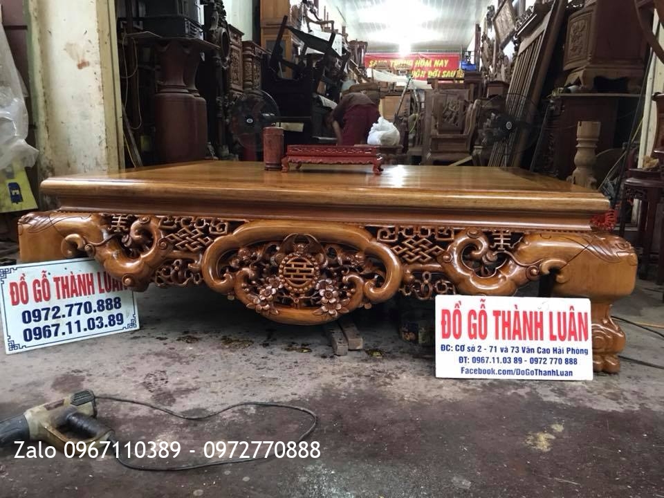 Sập Ngũ Phúc Kim Tiền Gỗ Gụ 1m6-2m. Khách Hải Phòng,,