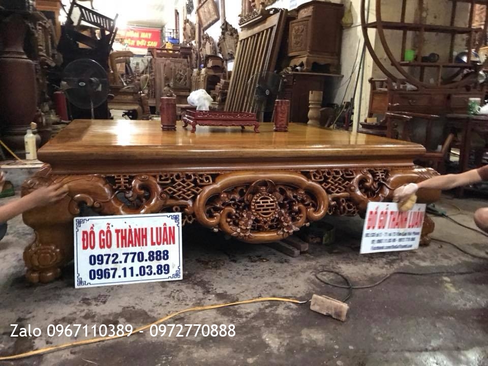 Sập Ngũ Phúc Kim Tiền Gỗ Gụ 1m6-2m. Khách Hải Phòng..