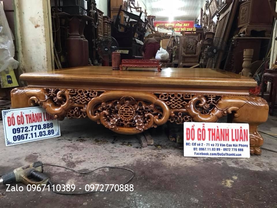 Sập Ngũ Phúc Kim Tiền Gỗ Gụ 1m6-2m. Khách Hải Phòng.:.
