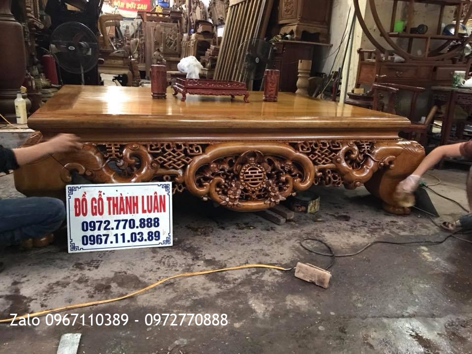 Sập Ngũ Phúc Kim Tiền Gỗ Gụ 1m6-2m. Khách Hải Phòng::.