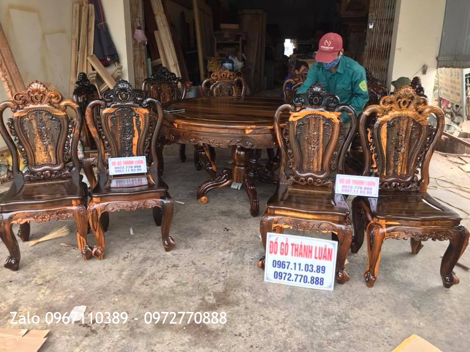 Bộ Ghế Ăn Mẫu Lu-i Gỗ Mun. Khách Nha Trang,