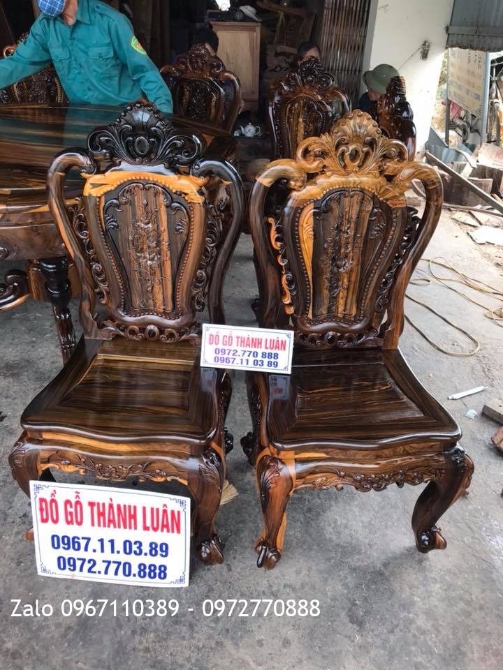 Bộ Ghế Ăn Mẫu Lu-i Gỗ Mun. Khách Nha Trang,.