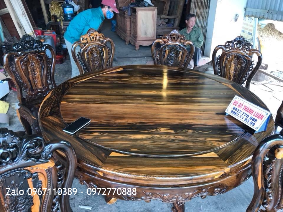 Bộ Ghế Ăn Mẫu Lu-i Gỗ Mun. Khách Nha Trang..