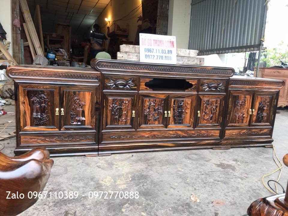 Bộ Minh Quốc Nghê Gỗ Mun Hoa, Kệ Tivi. Khách Yên Bái.:.