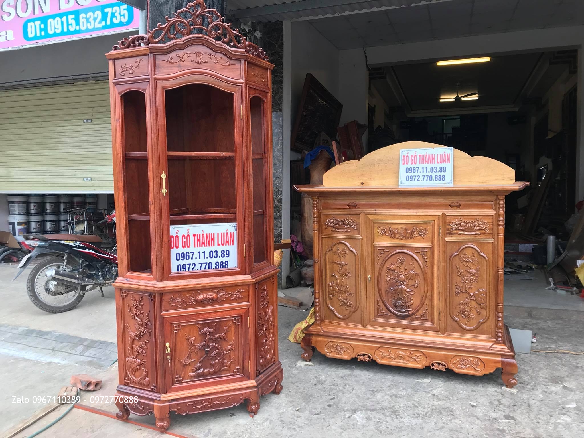 Tủ Góc Gỗ Hương, Tủ Thờ Gỗ Gụ 1m53. A Minh Sài Gòn.