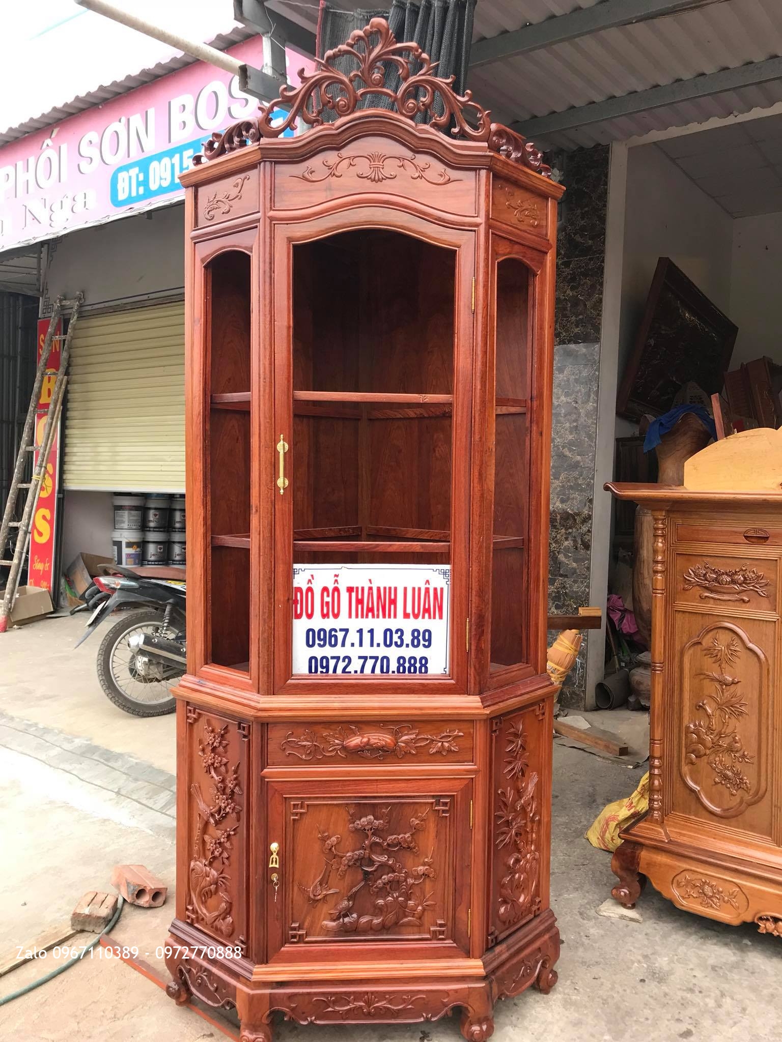 Tủ Góc Gỗ Hương, Tủ Thờ Gỗ Gụ 1m53. A Minh Sài Gòn..